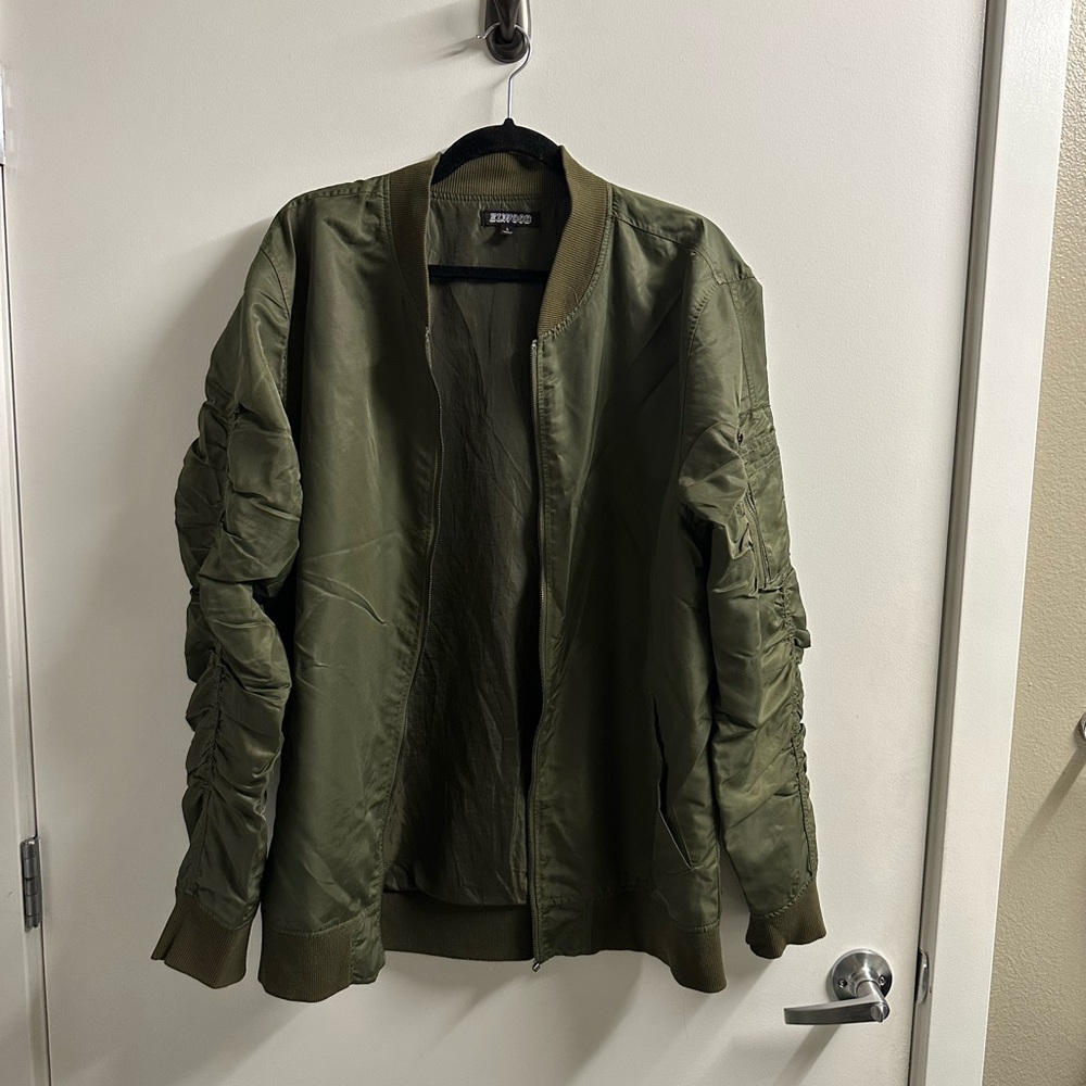 Elwood Olive Green Bomber Jacket - Size Large